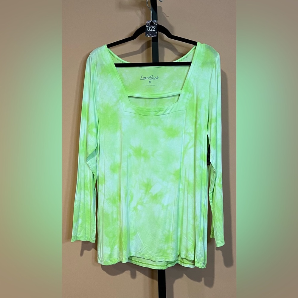 Lovesick Neon Green Tie-Dye Blouse